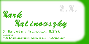 mark malinovszky business card